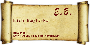 Eich Boglárka névjegykártya
